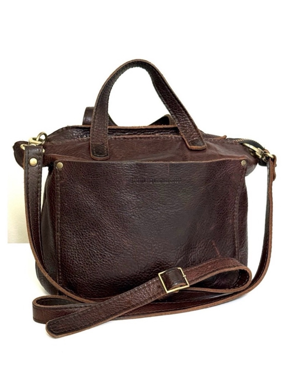 Portland Leather Coldbrew Mini crossbody with zipper